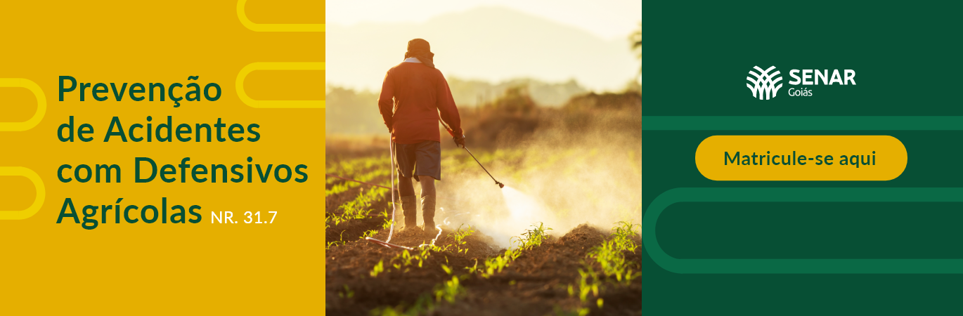 Banner do Curso Prevenção de Acidentes com Defensivos Agrícolas baseado na NR 31